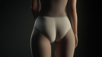 Naklejka premium Ultra-realistic translucent shapewear models are displayed in front of the eyes, and the body scene is full of modern and fashionable atmosphere.