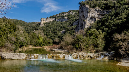 Trou de la lune in the Ibie valley in Ard&egrave;che, France