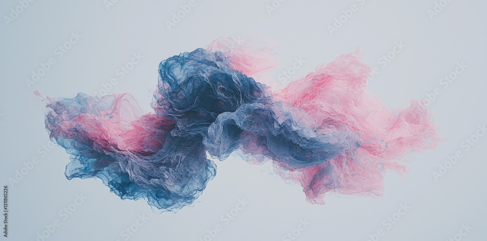 Poster a 3d rendering of a glass wave or crystal ribbon set against an abstract background, featuring an ir