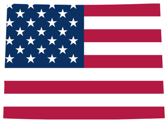 Colorado state outline with USA flag