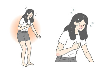 熱中症,体調不良, めまい, 息切れ, 貧血, 低血圧, 高血圧, 熱中症, 脱水症状, 疲労, ストレス, 立ちくらみ, 風邪, 病気, 体調管理, 生活習慣, 不健康, フラフラ, 頭痛, 胸の痛み, 呼吸困難, 動悸, 病院, 健康問題, ヘルスケア, 看護, 医療, 病気のサイン, 救急, 緊急事態, 救急外来, 体の異変, 熱中症対策, 健康意識, 栄養不足, 倦怠感, 過労, 更年期,