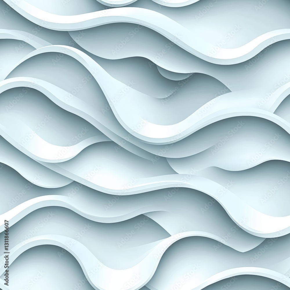 Poster seamless elegant white wave pattern on a clean background creating a subtle and serene aesthetic for