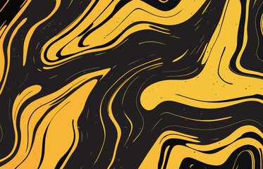 Abstract Yellow and Black Swirls