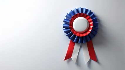 A Festive Tri-Color Award Ribbon with Blank Center for Customization and Design