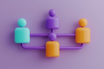 Obraz premium user profiles connecting in a vibrant layout.
