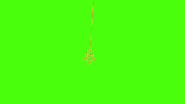 A gold string and blurred gold ornament. Loopable and ready for chroma keying. High-resolution available