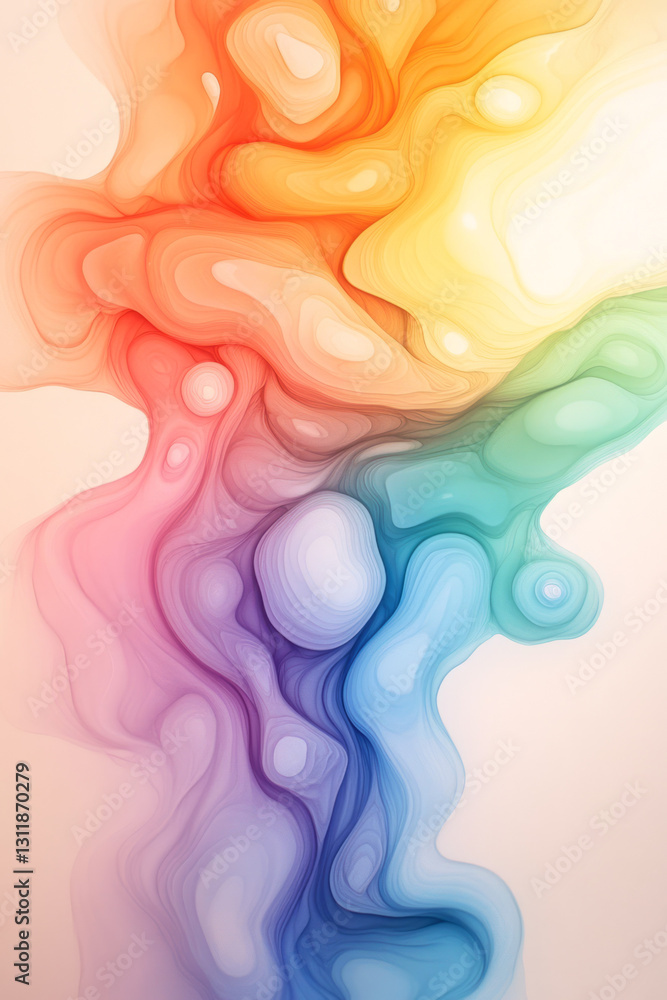 Aufkleber a vibrant abstract scene where shimmering foam floats effortlessly in a cascade of light, its fluid