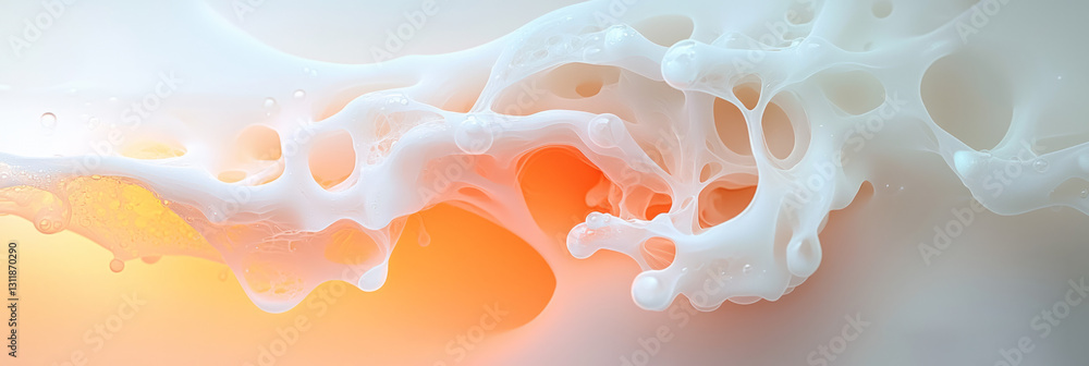 Poster a high-definition digital portrait of ethereal foam, where delicate bubbles and frothy layers merge