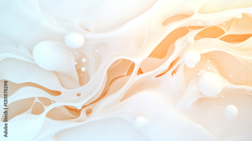 Poster a delicate composition of airy foam caught in a stream of luminous light, its intricate patterns