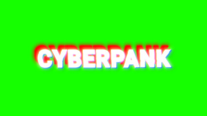 Unique cyberpunk design with vibrant green background showcasing bold text