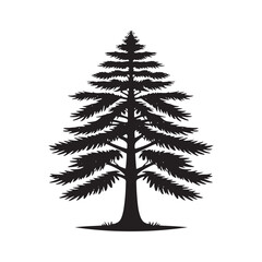 Yew Tree Vector - Yew Tree Illustration - Yew Tree Silhouette - Minimalist Yew Tree Art - Yew Tree Design.