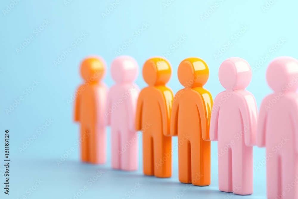 Poster colorful figures representing communication and connection skills.