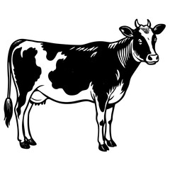 black and white cow