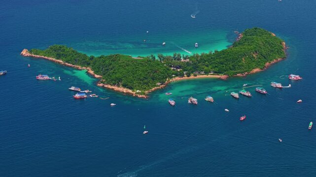 Aerial view Koh Sak island Pattaya Thailand.