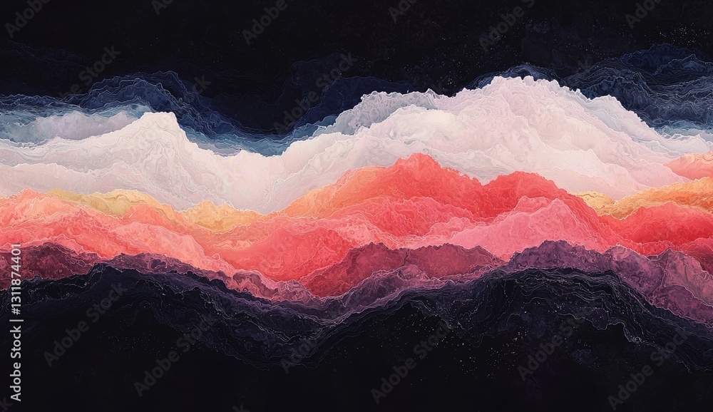 Poster abstract background with a futuristic and vibrant gradient, featuring fluid shapes in a 3d design st