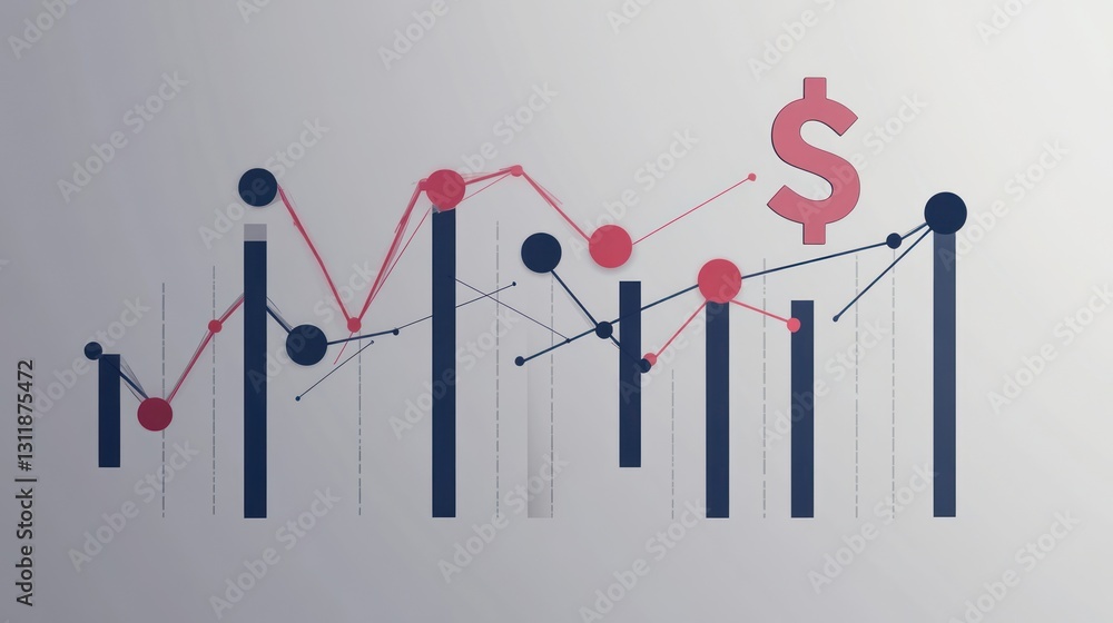 Poster abstract financial data graphic, showing trends and statistics. possible use stock photo for busines