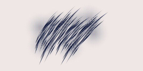 Fototapeta premium Dots halftone white and dark blue vector line color pattern gradient grunge texture background.