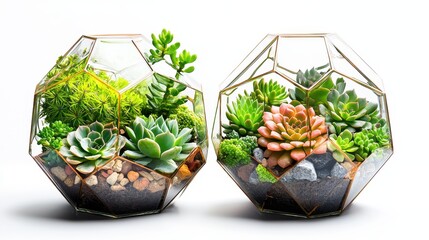 Succulents in Geometric Glass Terrariums (1)