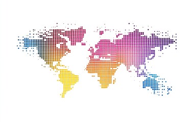 Obraz premium Stylized World Map With Dotted Pattern In Soft Colors For Artistic Use : Generative AI