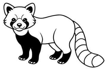 Minimalist Red Panda Vector
