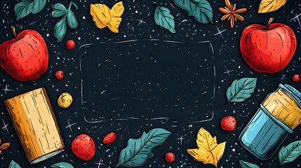 Teacher Appreciation Day celebration with a vibrant chalkboard backdrop, flat vector design, educational theme