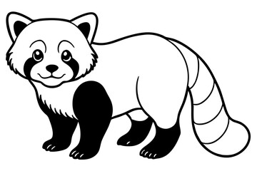 Minimalist Red Panda Vector