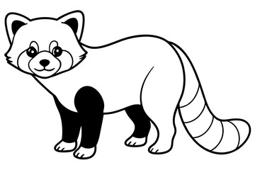Minimalist Red Panda Vector