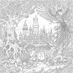 Fototapeta premium The act of coloring can be a meditative and therapeutic experience, allowing you to focus on the present moment and escape the stresses of daily life. As you bring the intricate illustrations to life 