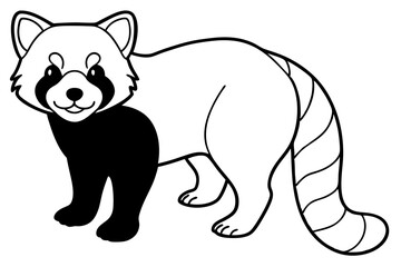 Minimalist Red Panda Vector