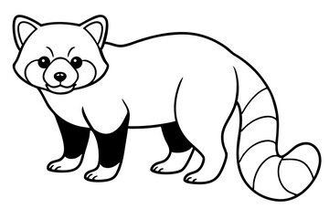 Minimalist Red Panda Vector