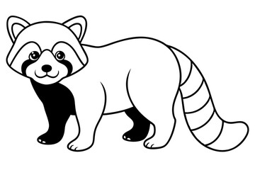 Minimalist Red Panda Vector