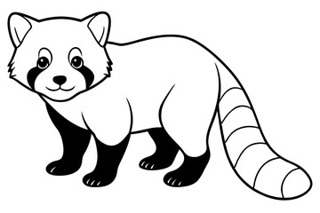 Minimalist Red Panda Vector