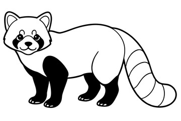 Minimalist Red Panda Vector