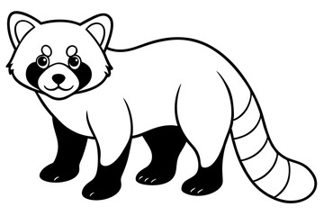 Minimalist Red Panda Vector