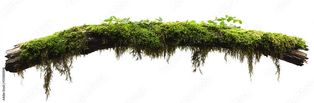 Poster lush green moss covered log with natural habitat elements for ecological design : generative ai