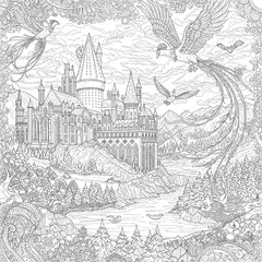 Obraz premium The act of coloring can be a meditative and therapeutic experience, allowing you to focus on the present moment and escape the stresses of daily life. As you bring the intricate illustrations to life 