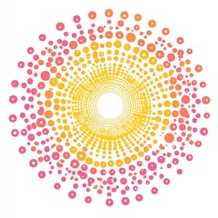 Abstract circular pattern in vibrant colors of orange and pink creating a mesmerizing design : Generative AI