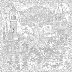 Obraz premium The act of coloring can be a meditative and therapeutic experience, allowing you to focus on the present moment and escape the stresses of daily life. As you bring the intricate illustrations to life 