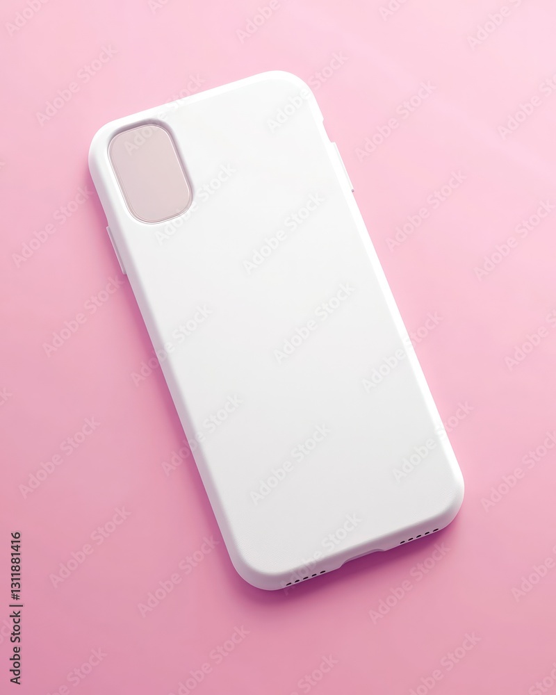 Aufkleber a generic smartphone case isolated on a pink background displays a simple design with rounded corner