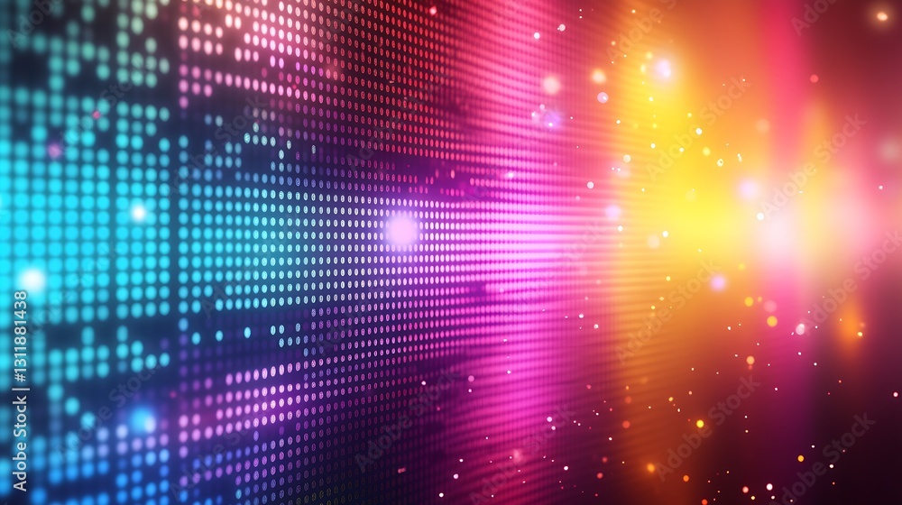 Leinwandbilder colorful abstract light patterns with dots and glows for artistic background designs : generative ai