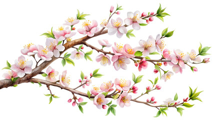 Fototapeta premium pink cherry blossom isolated