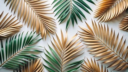 Naklejka premium palm leaves background
