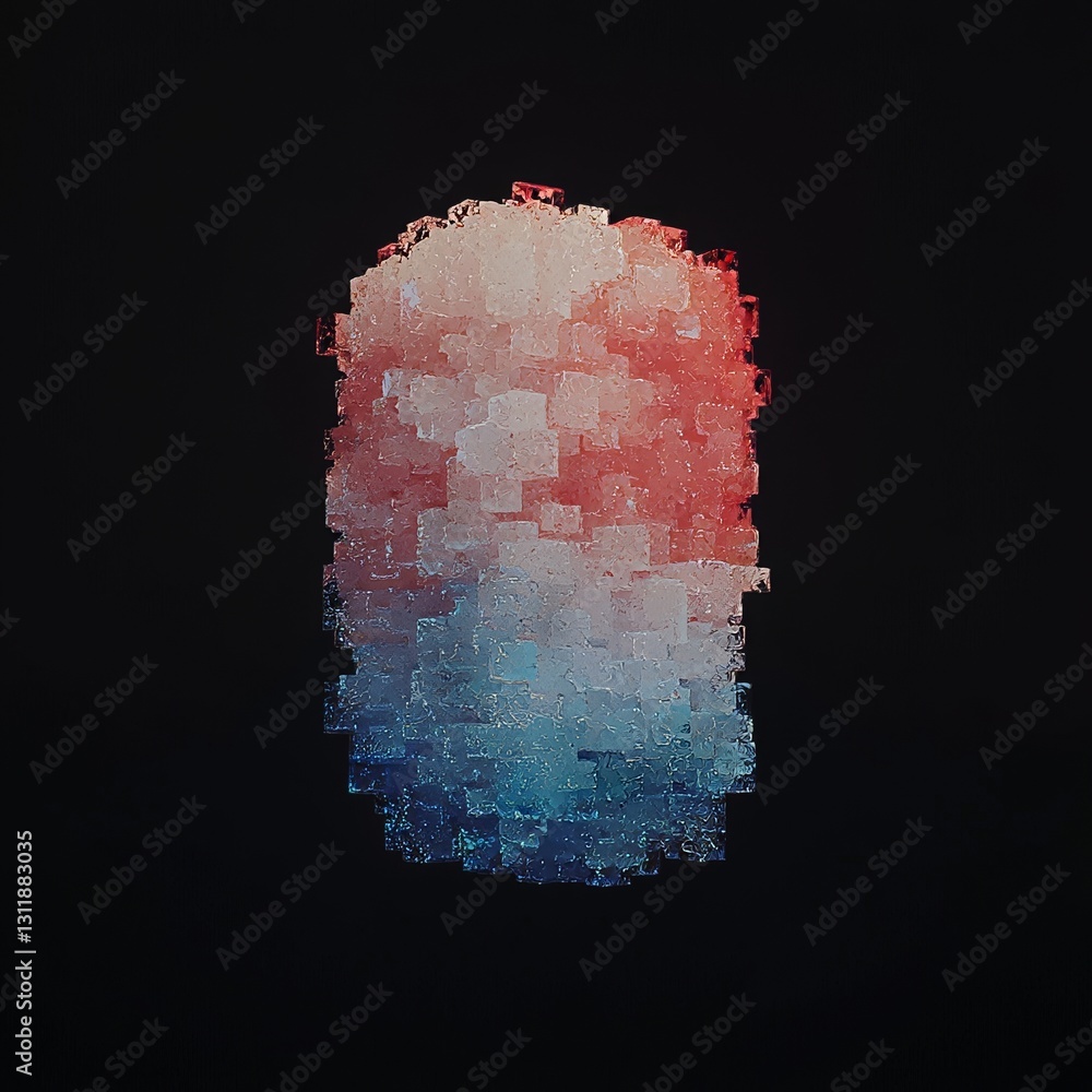 Poster abstract stock illustration featuring geometric shapes and structures illuminated by vibrant neon co