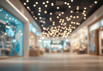 Stylish Retail Space with Ambient Lights Creating a Cozy Shopping Environment for Customers : Generative AI