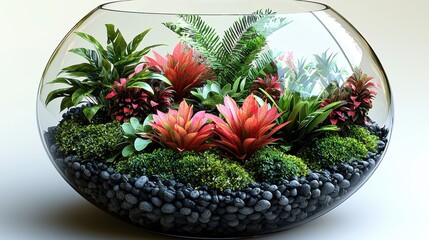 Tropical Terrarium in Glass Bowl