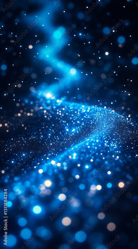 Leinwandbilder mesmerizing blue particles and light creating a vivid dreamlike flow in an abstract cosmic scene : g