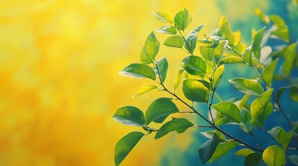 Vibrant lemon tree with bright green leaves