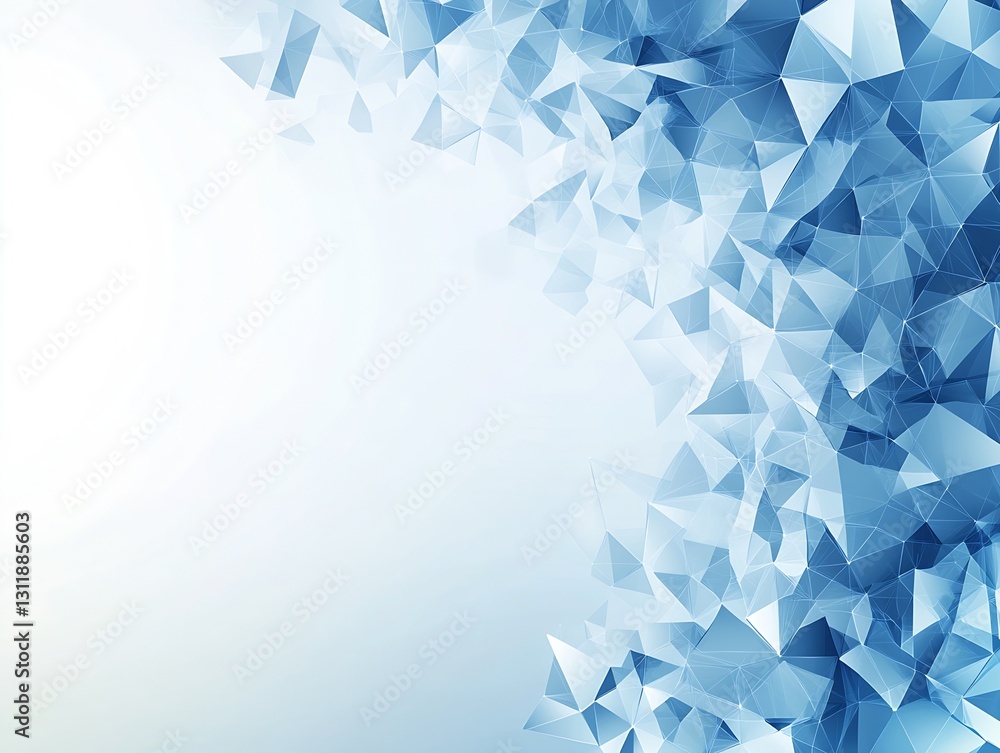 Leinwandbilder stylish abstract blue triangular design for modern graphic projects and layouts : generative ai