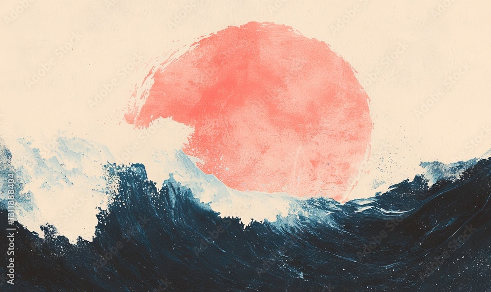 Poster the background has a structured abstract design with a colored and soft finish