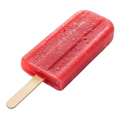 red Popsicle ice cream isolated on transparent background